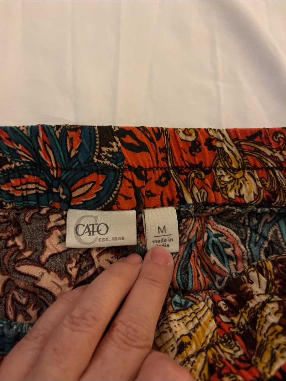 Cato Multicolor Patchwork Maxi Skirt - Teal, Orange, Mustard & Brown - Picture 2 of 4